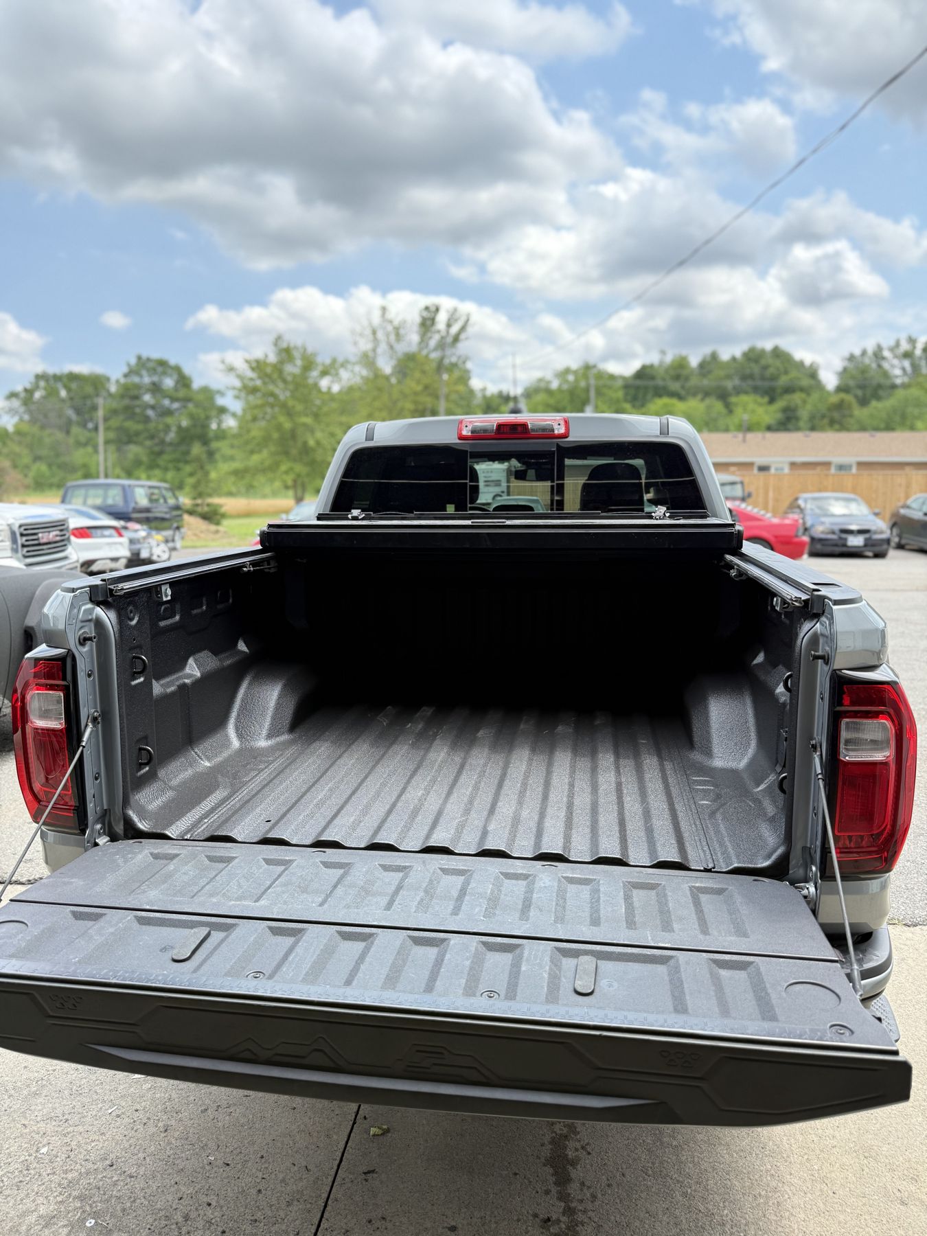 Spray-on truck bedliner in parking lot